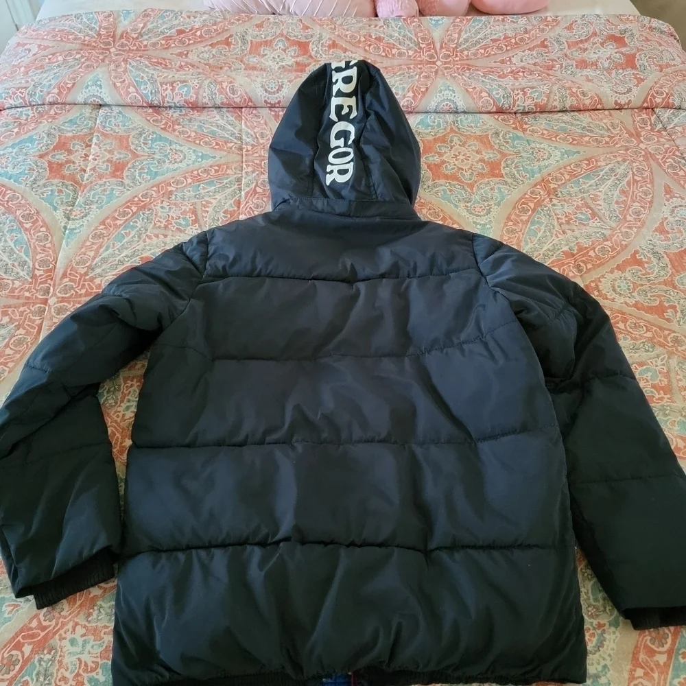 American Boys Mc Gregor Jemi Jacket Youth Sz 12 Blue Reversible Detachable Hoody